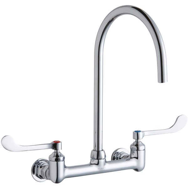 Elkay Wall Mnt 8In, Gn 8In Spt, 1Pc Wrist Bld Hndl, 6In, 1/2In Hw